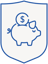 piggy bank - blue shield