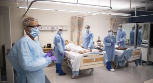 Students and instructor in Sim Lab in PPE@2x